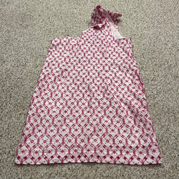 NWT J Crew One Shoulder Eyelet Mini Dress Sz 12 Pink White Boho Preppy Summer - Picture 8 of 8